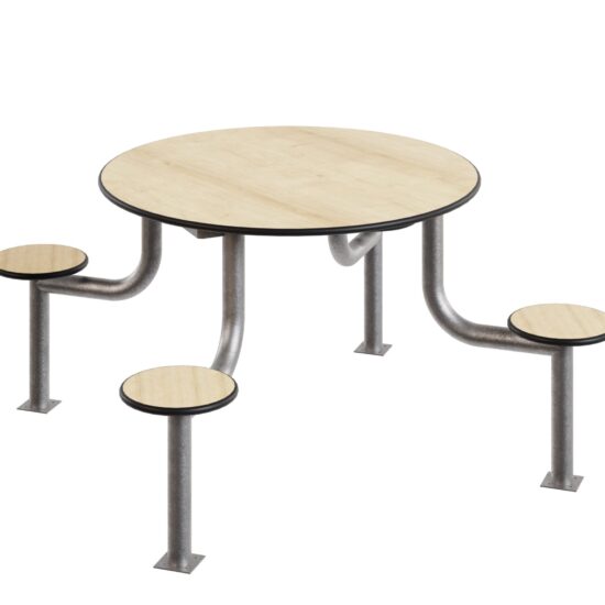 Table ronde inox extérieur et intérieur